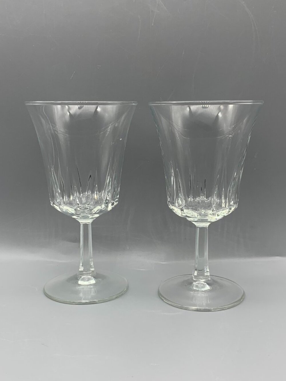 Retired Cristal D'Arques-Durand 6 ounce Regency Pattern Glasses (set of 2)